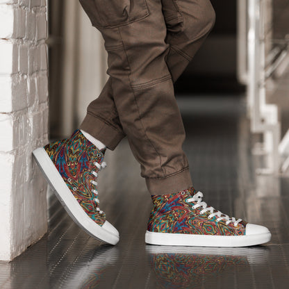 Abstract Swirl Men’s high top canvas shoes