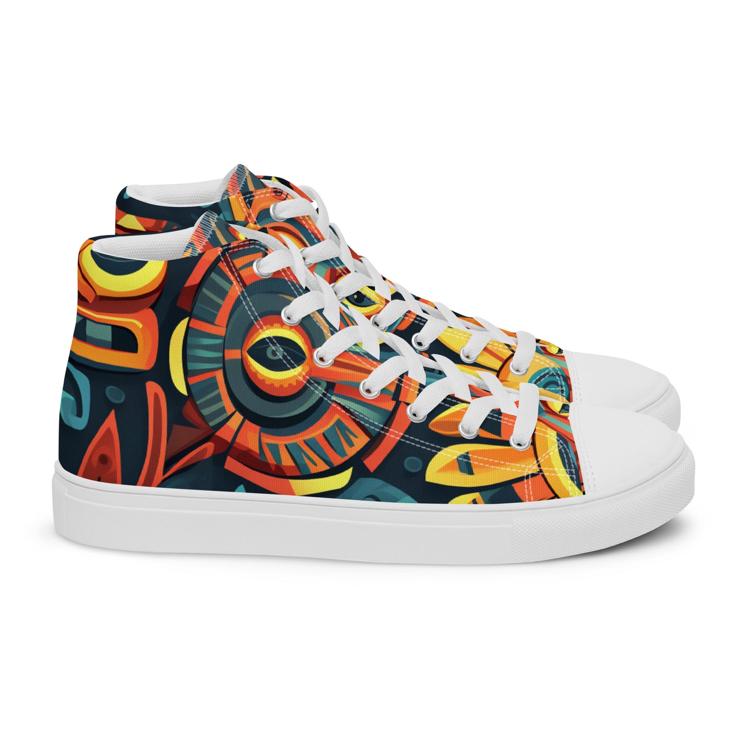 Tribal Pattern Men’s high top canvas shoes