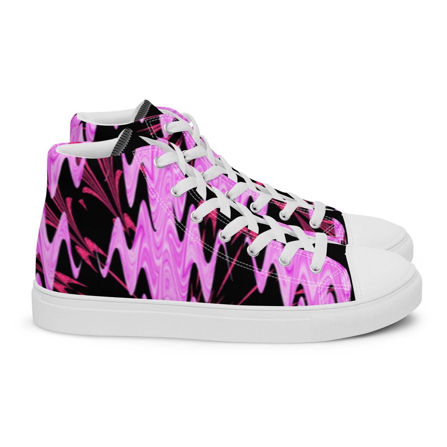 Funky Purple Men’s high top canvas shoes