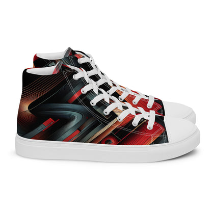 Abstract Multi Color Men’s high top canvas shoes