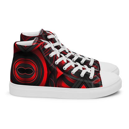 Red and Black Men’s high top canvas shoes