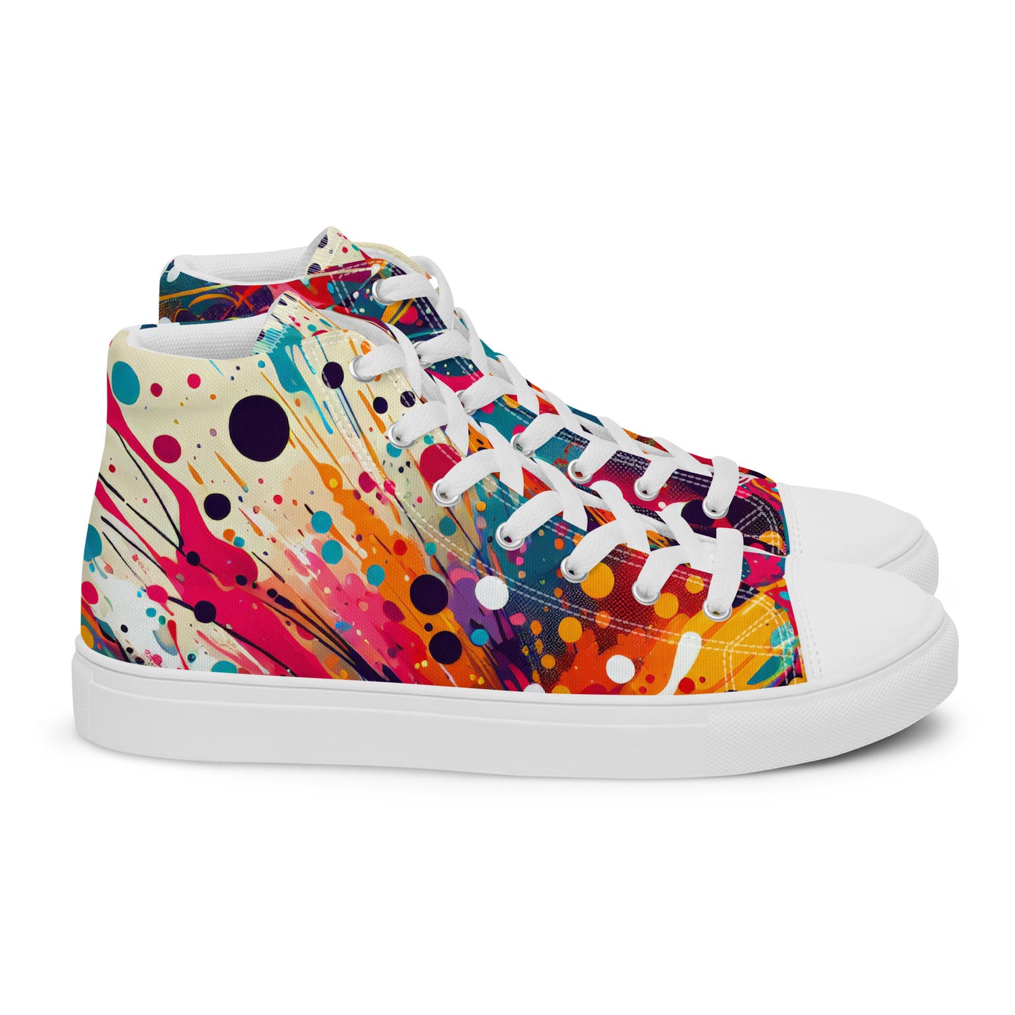 Paint Splatter Men’s high top canvas shoes