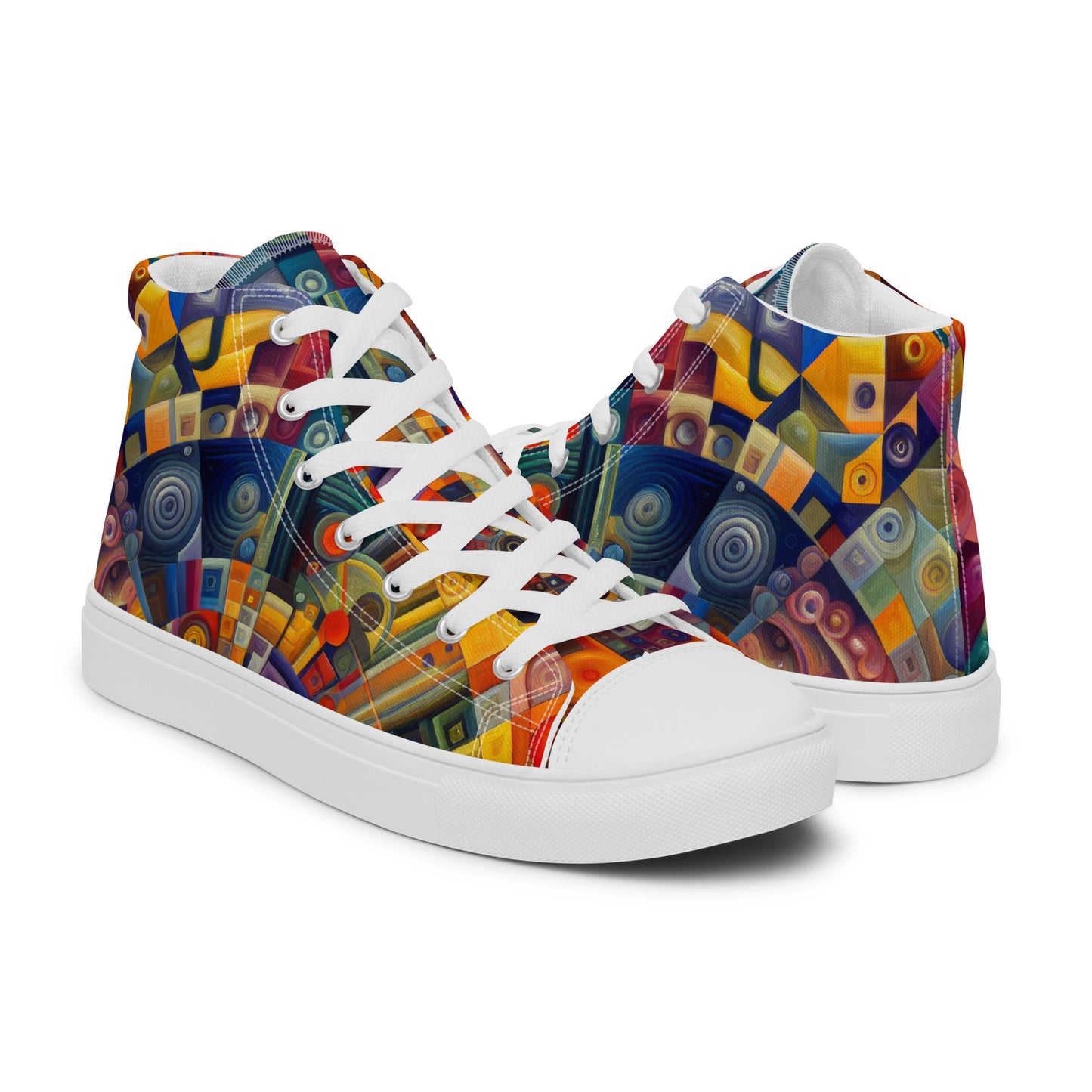 Abstract Kaleidoscope Men’s high top canvas shoes