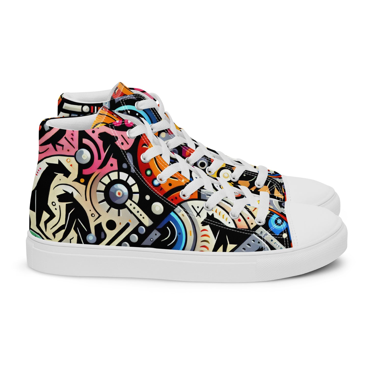 Abstract Animals Men’s high top canvas shoes