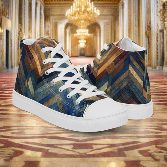 Multicolor Chevron Men’s high top canvas shoes