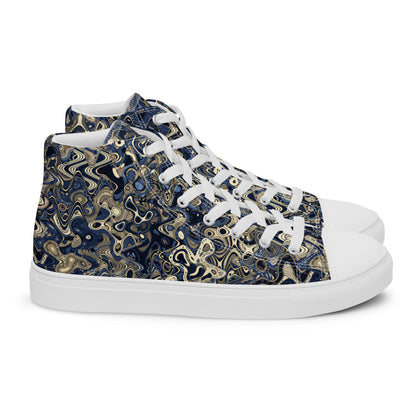 Abstract Wave Men’s high top canvas shoes