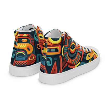 Tribal Pattern Men’s high top canvas shoes