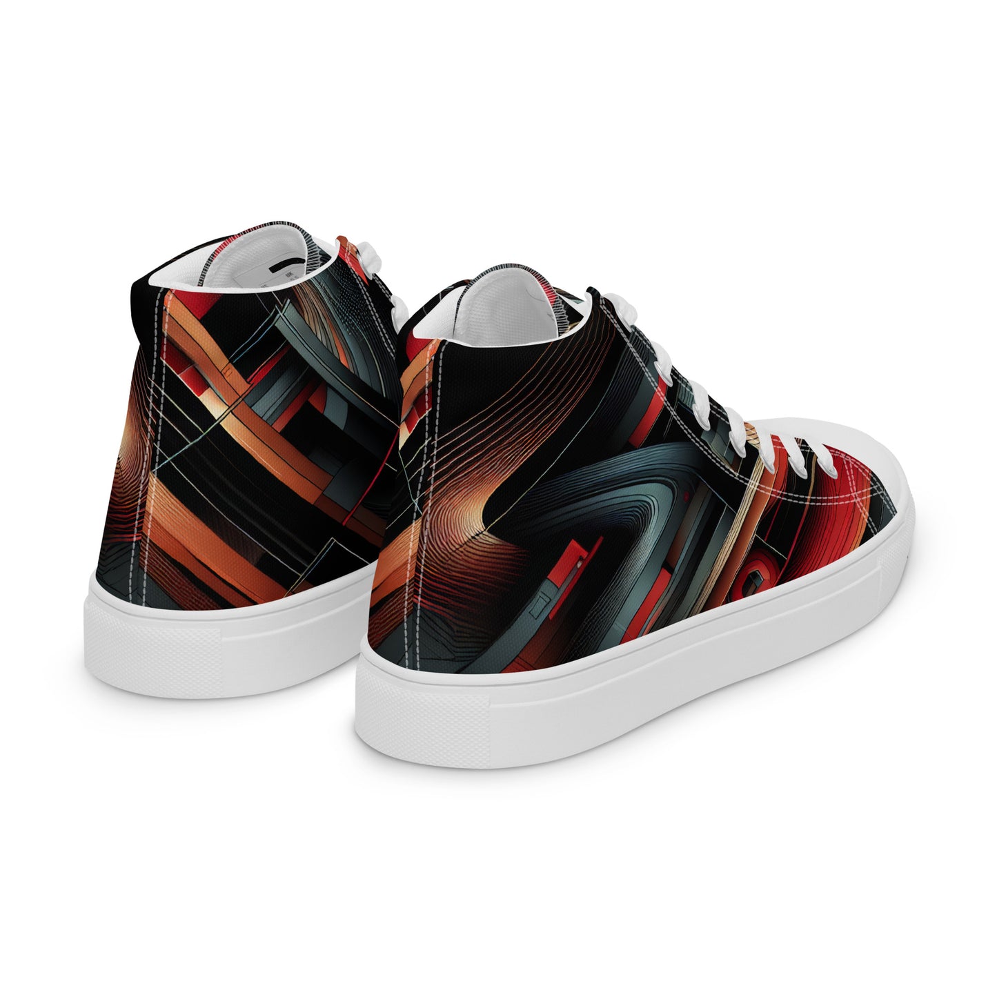 Abstract Multi Color Men’s high top canvas shoes