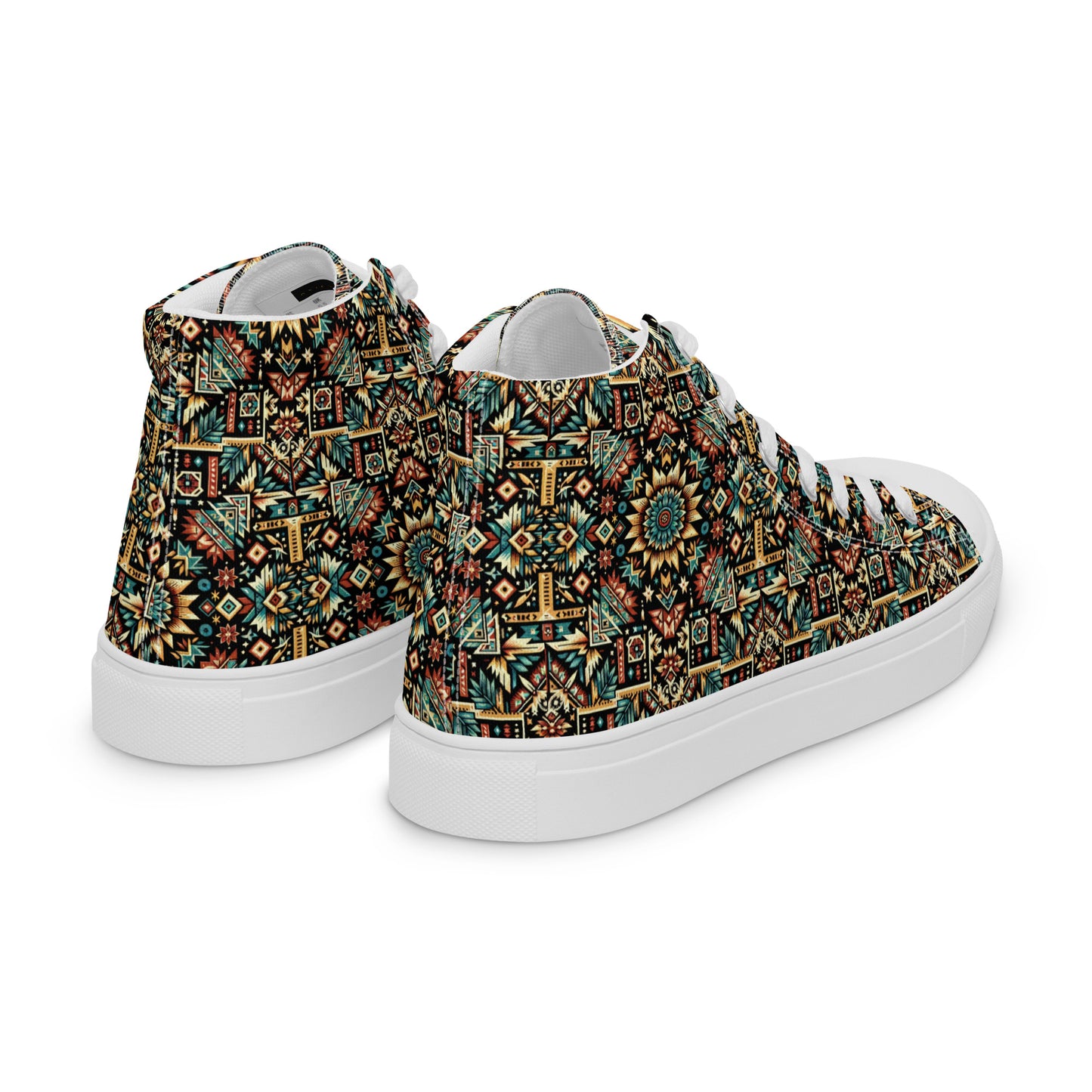 Multi Color Print Men’s high top canvas shoes