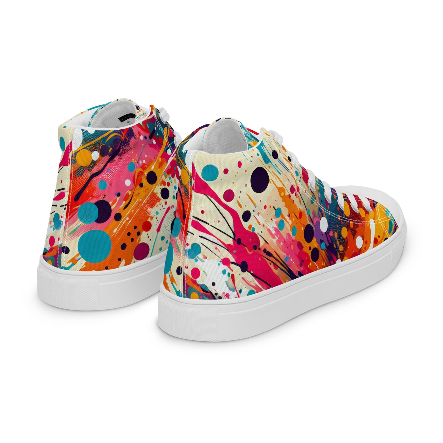 Paint Splatter Men’s high top canvas shoes