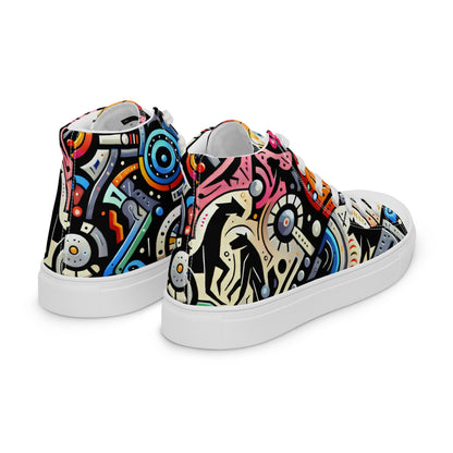 Abstract Animals Men’s high top canvas shoes