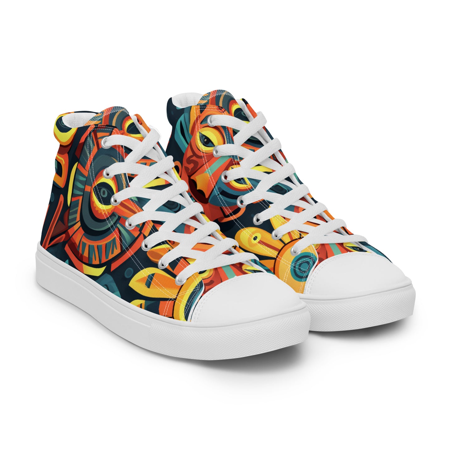 Tribal Pattern Men’s high top canvas shoes