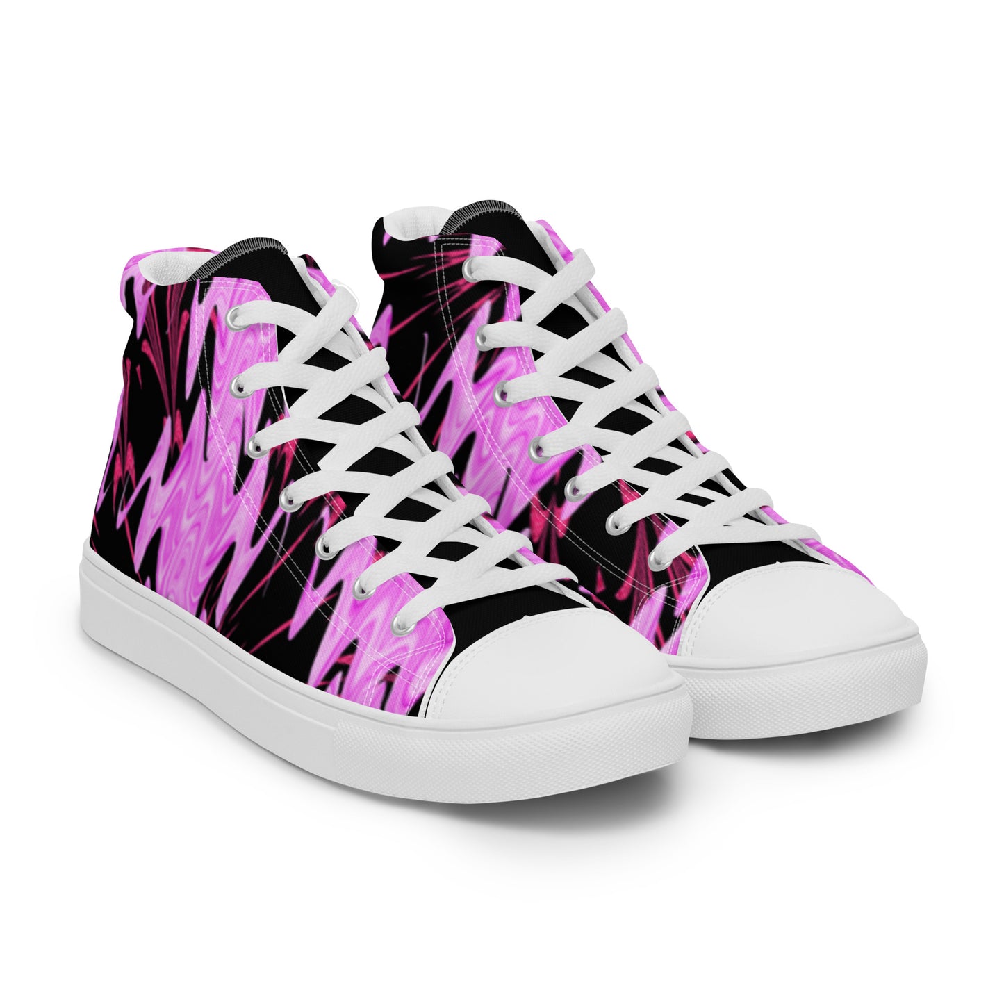 Funky Purple Men’s high top canvas shoes