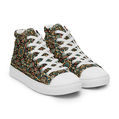 Multi Color Print Men’s high top canvas shoes