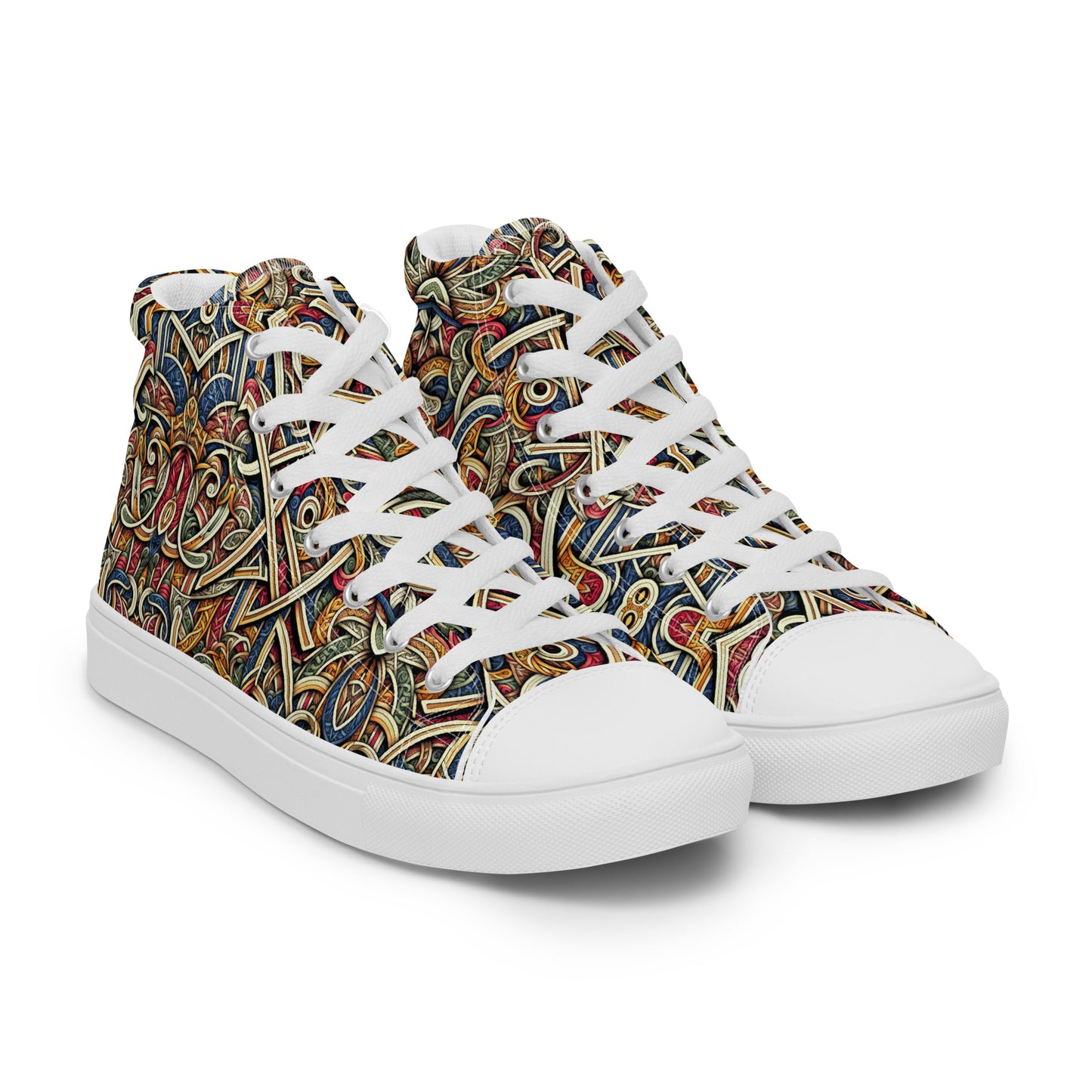 Curly Curl Men’s high top canvas shoes