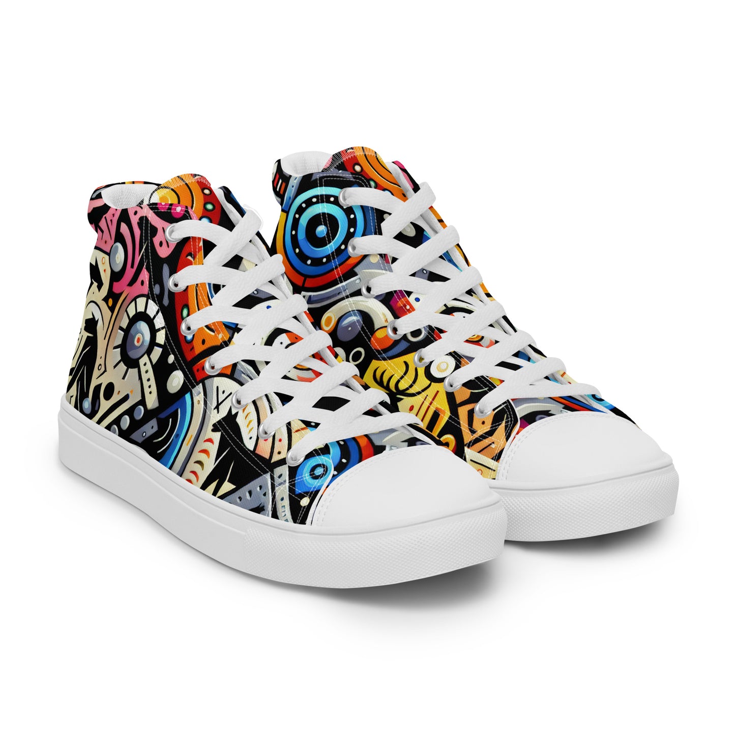 Abstract Animals Men’s high top canvas shoes