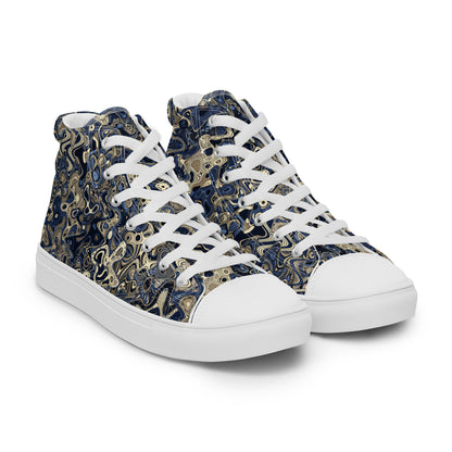 Abstract Wave Men’s high top canvas shoes