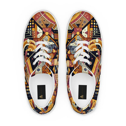 Abstract Future Men’s lace-up canvas shoes