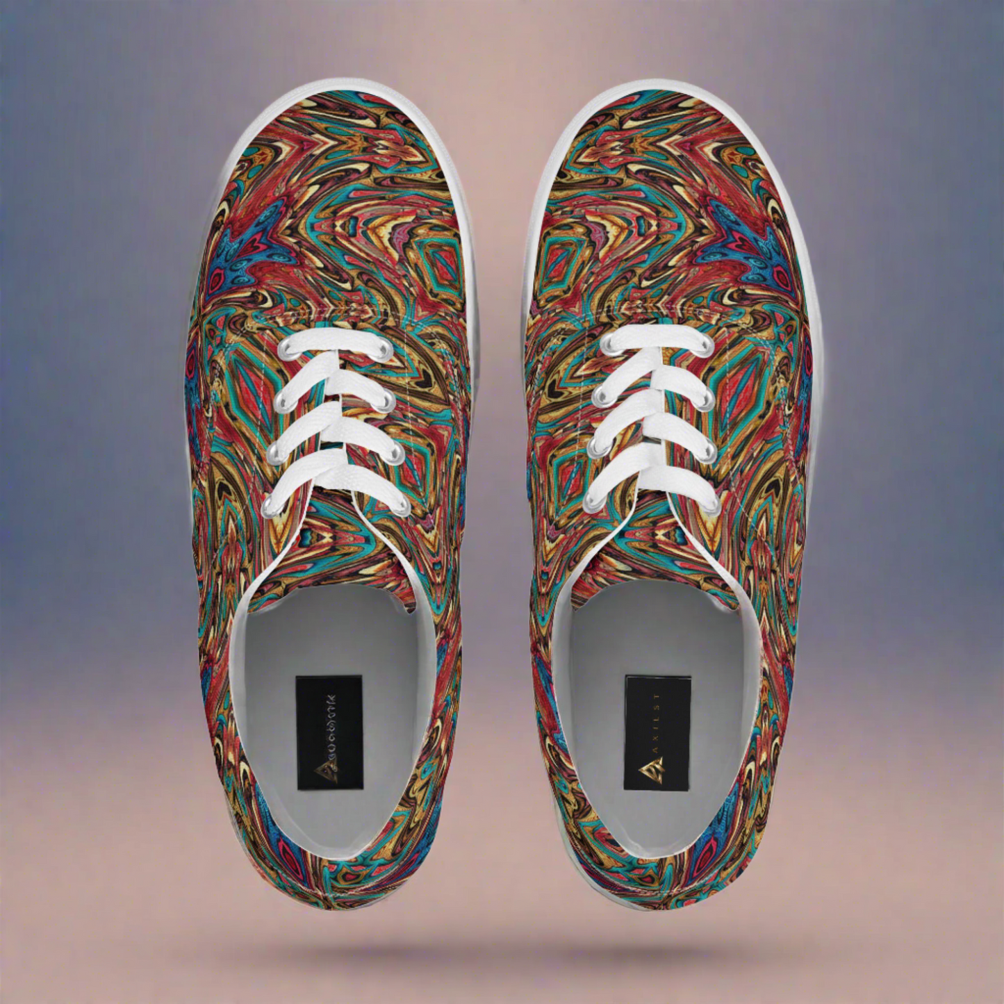 Abstract Swirl Men’s lace-up canvas shoes