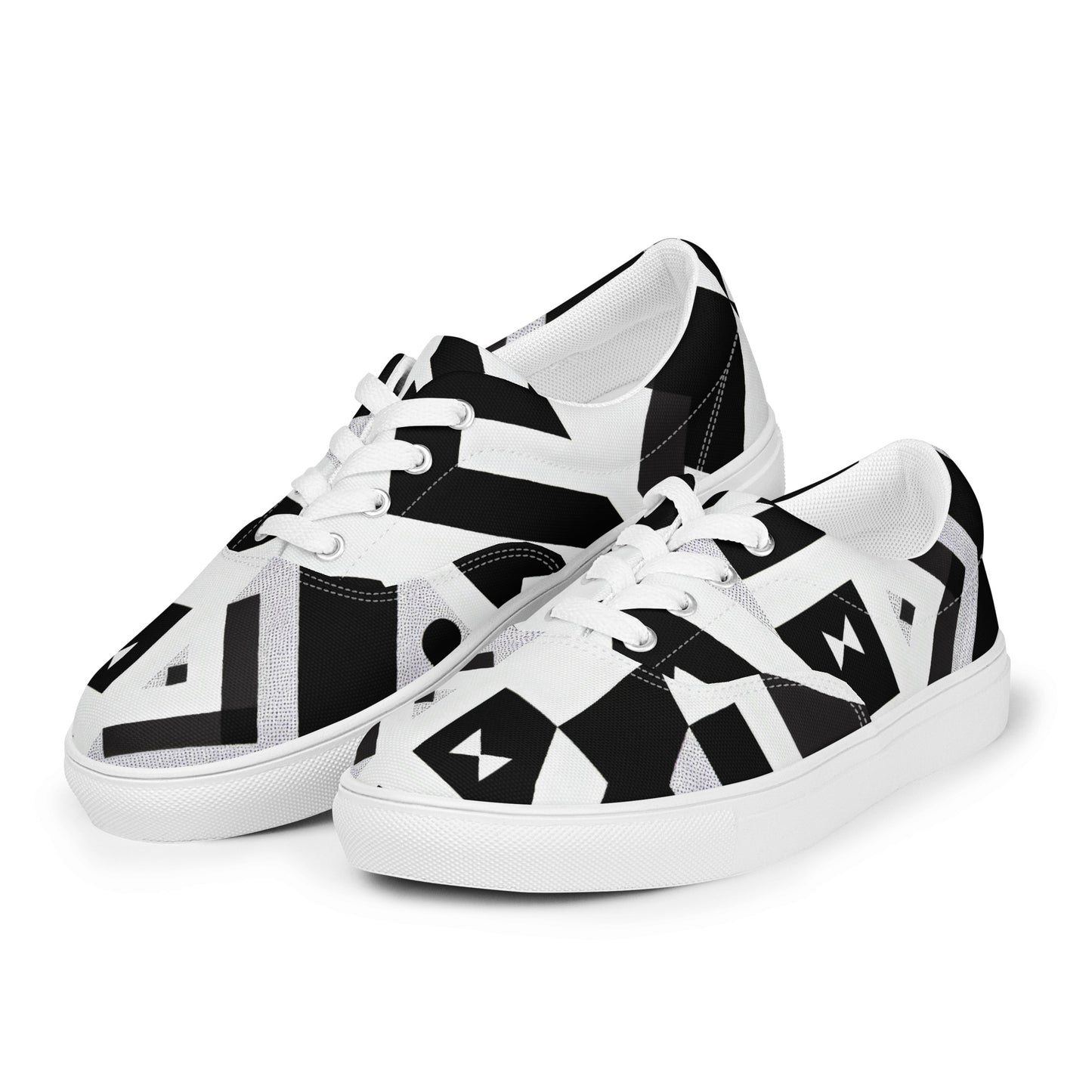 Black and White Zings Men’s lace-up canvas shoes