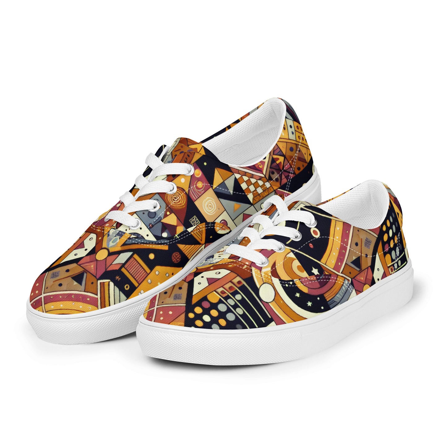 Abstract Future Men’s lace-up canvas shoes