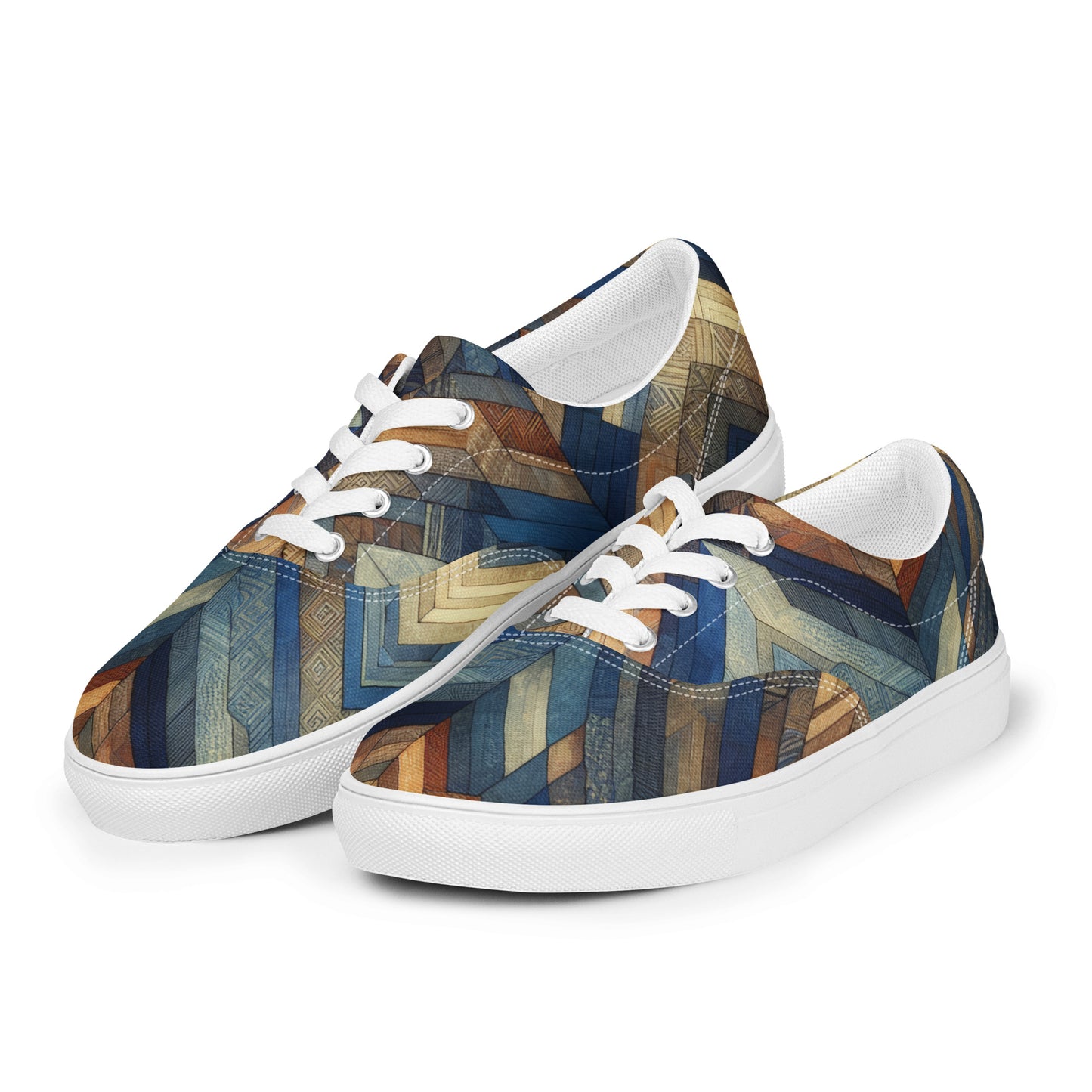 Multicolor Chevron Men’s lace-up canvas shoes