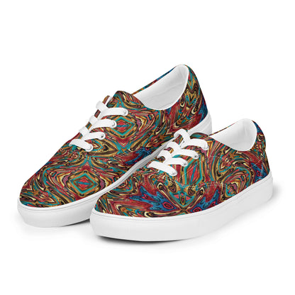 Abstract Swirl Men’s lace-up canvas shoes