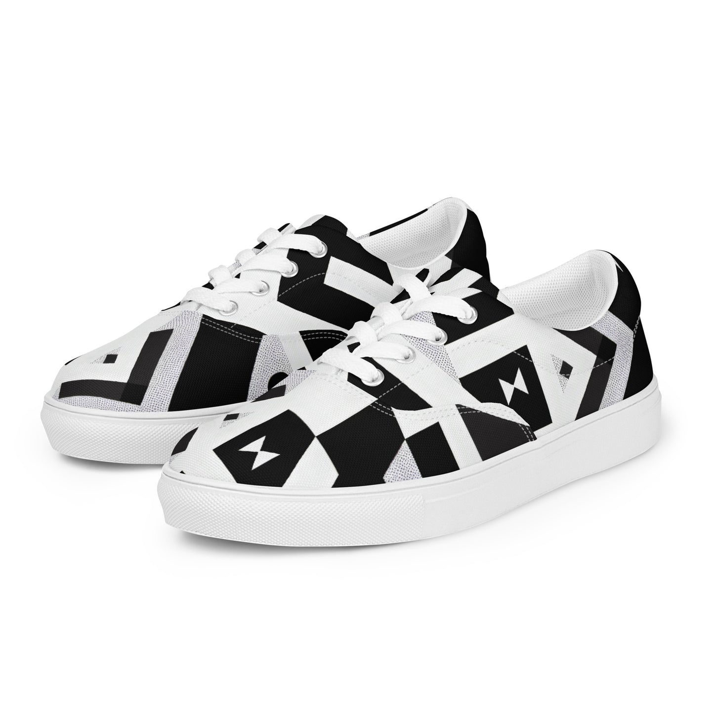 Black and White Zings Men’s lace-up canvas shoes