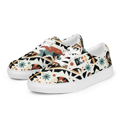 Abstract Floral Men’s lace-up canvas shoes