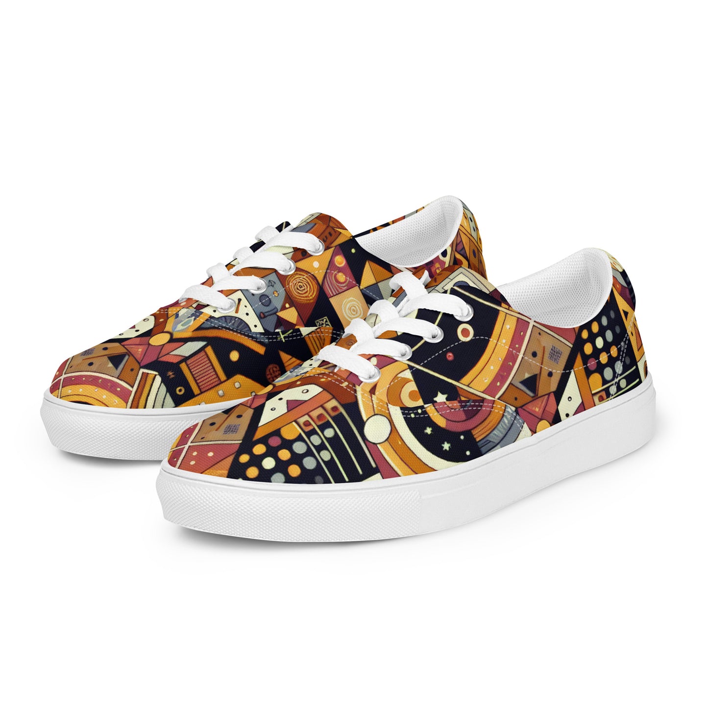 Abstract Future Men’s lace-up canvas shoes