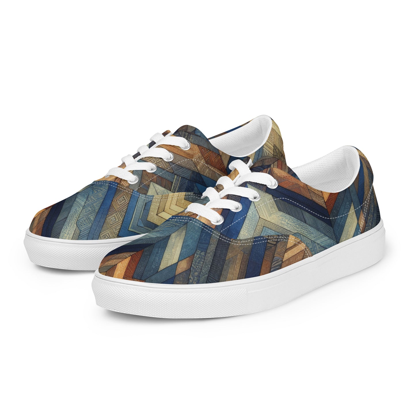 Multicolor Chevron Men’s lace-up canvas shoes