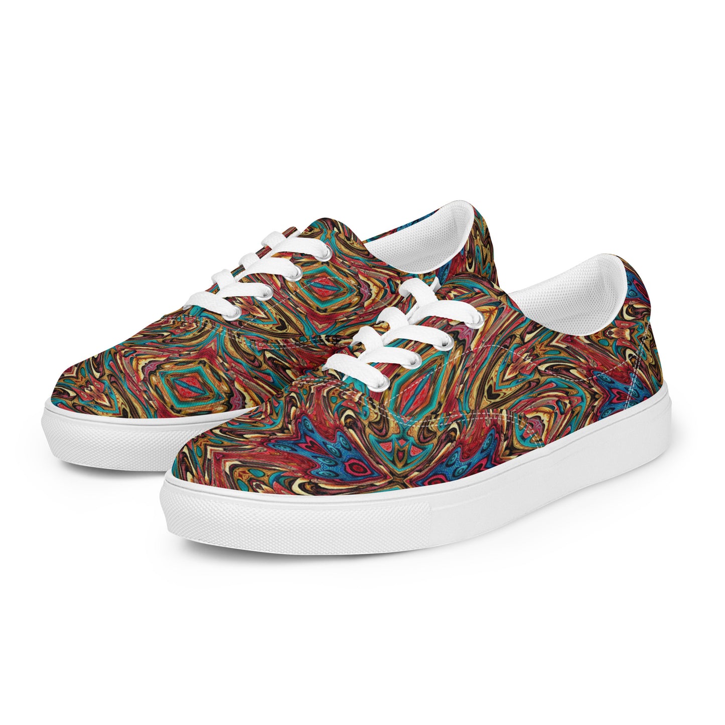 Abstract Swirl Men’s lace-up canvas shoes