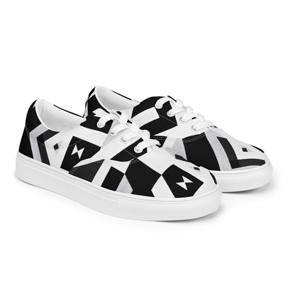 Black and White Zings Men’s lace-up canvas shoes