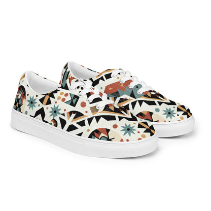 Abstract Floral Men’s lace-up canvas shoes