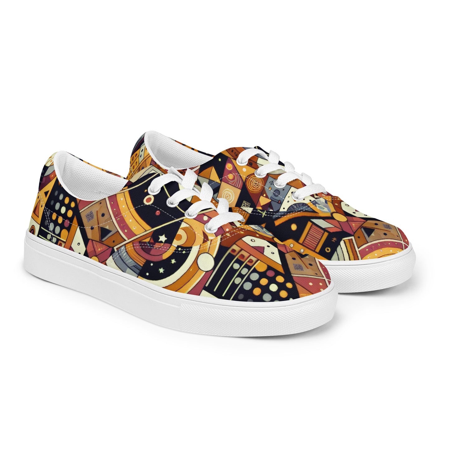 Abstract Future Men’s lace-up canvas shoes