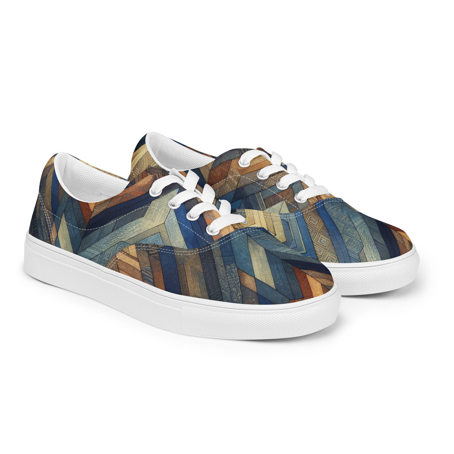 Multicolor Chevron Men’s lace-up canvas shoes