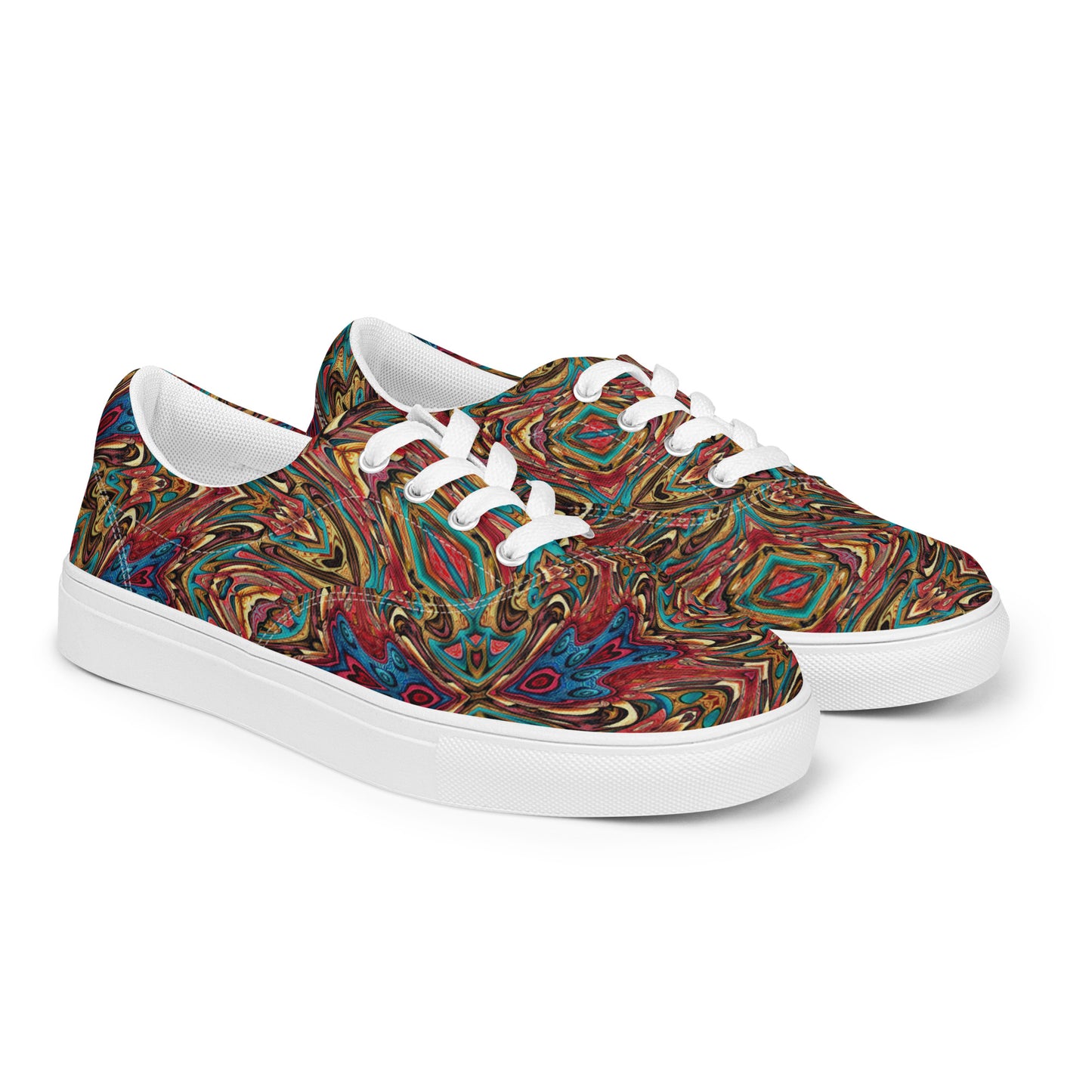 Abstract Swirl Men’s lace-up canvas shoes