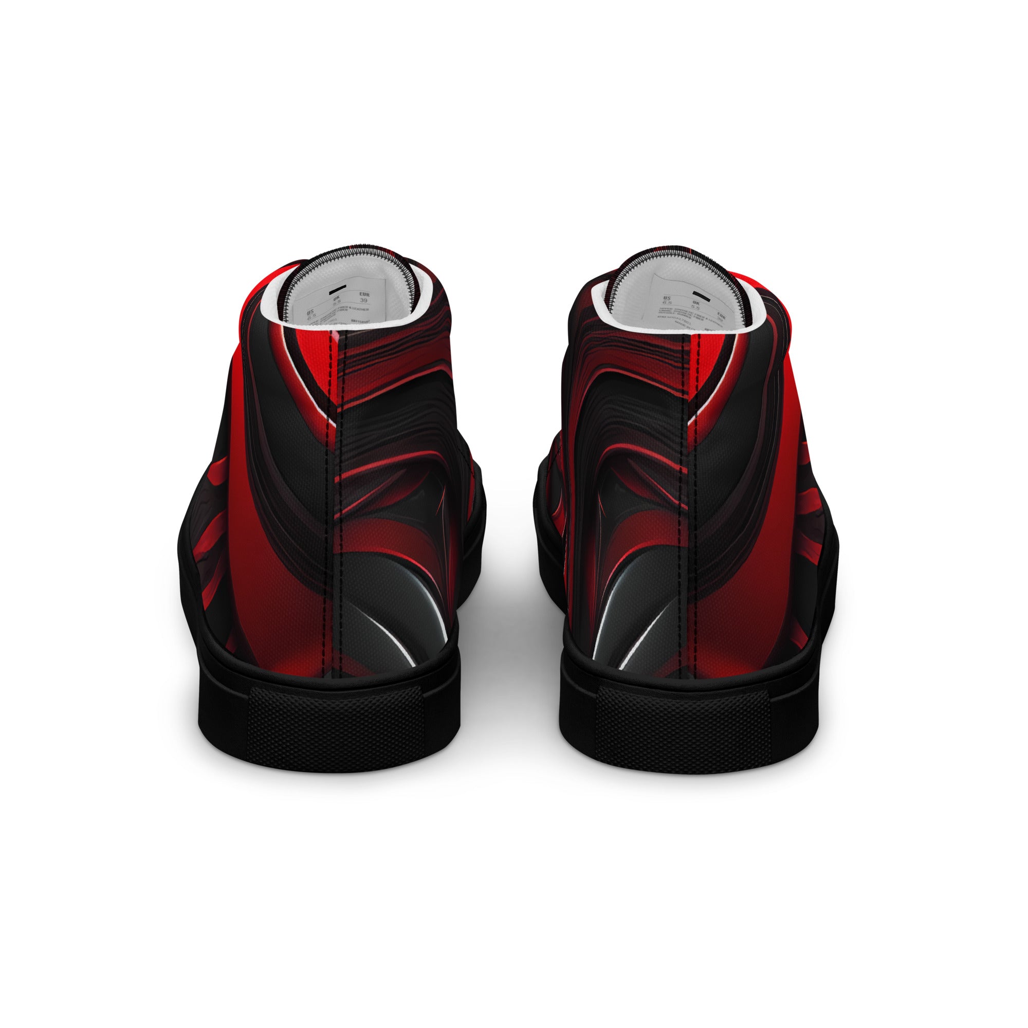 Red and Black Women’s high top canvas shoes