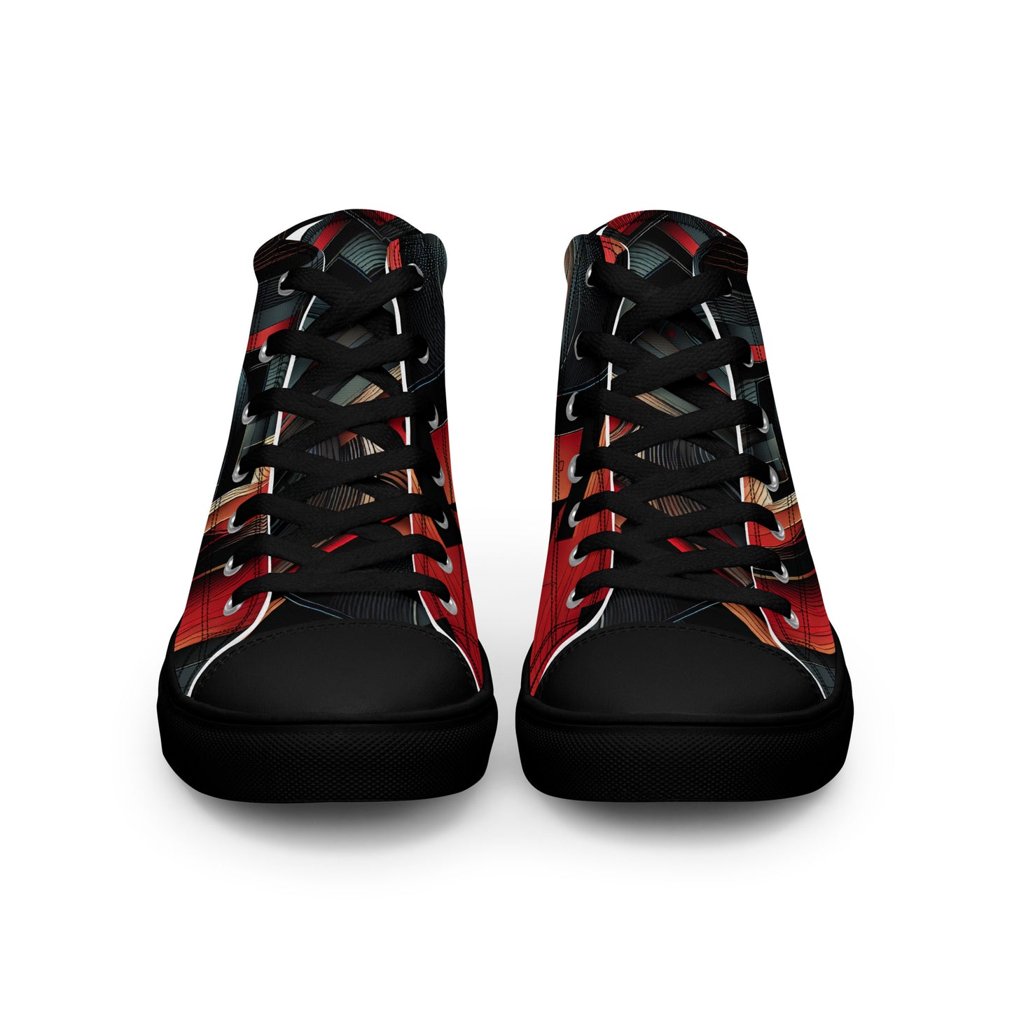 Abstract Multi Color Pattern Women’s high top canvas shoes