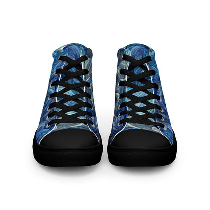 Blue Wave Women’s high top canvas shoes