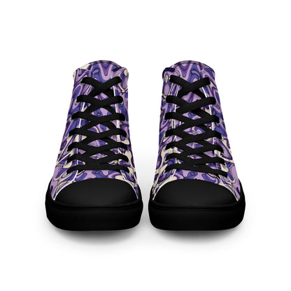 Lavender Wave Women’s high top canvas shoes