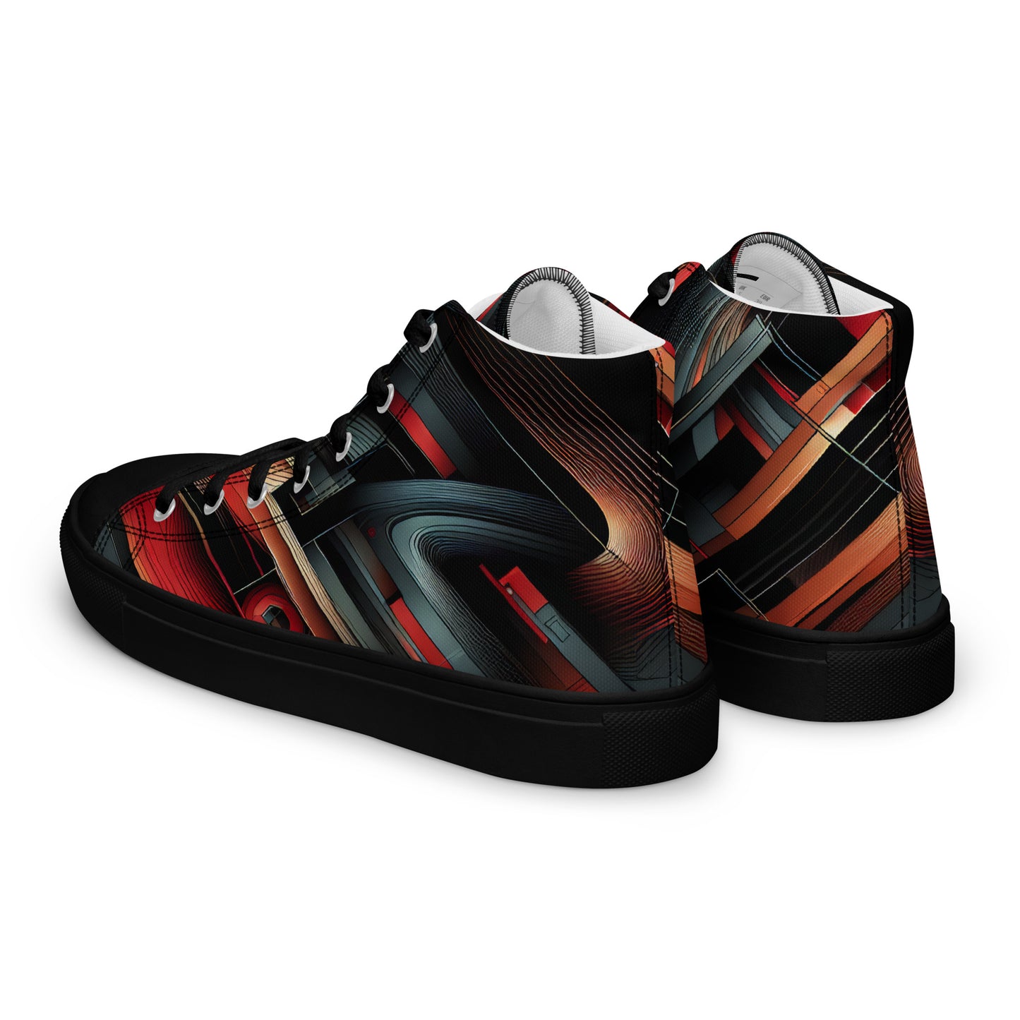 Abstract Multi Color Pattern Women’s high top canvas shoes