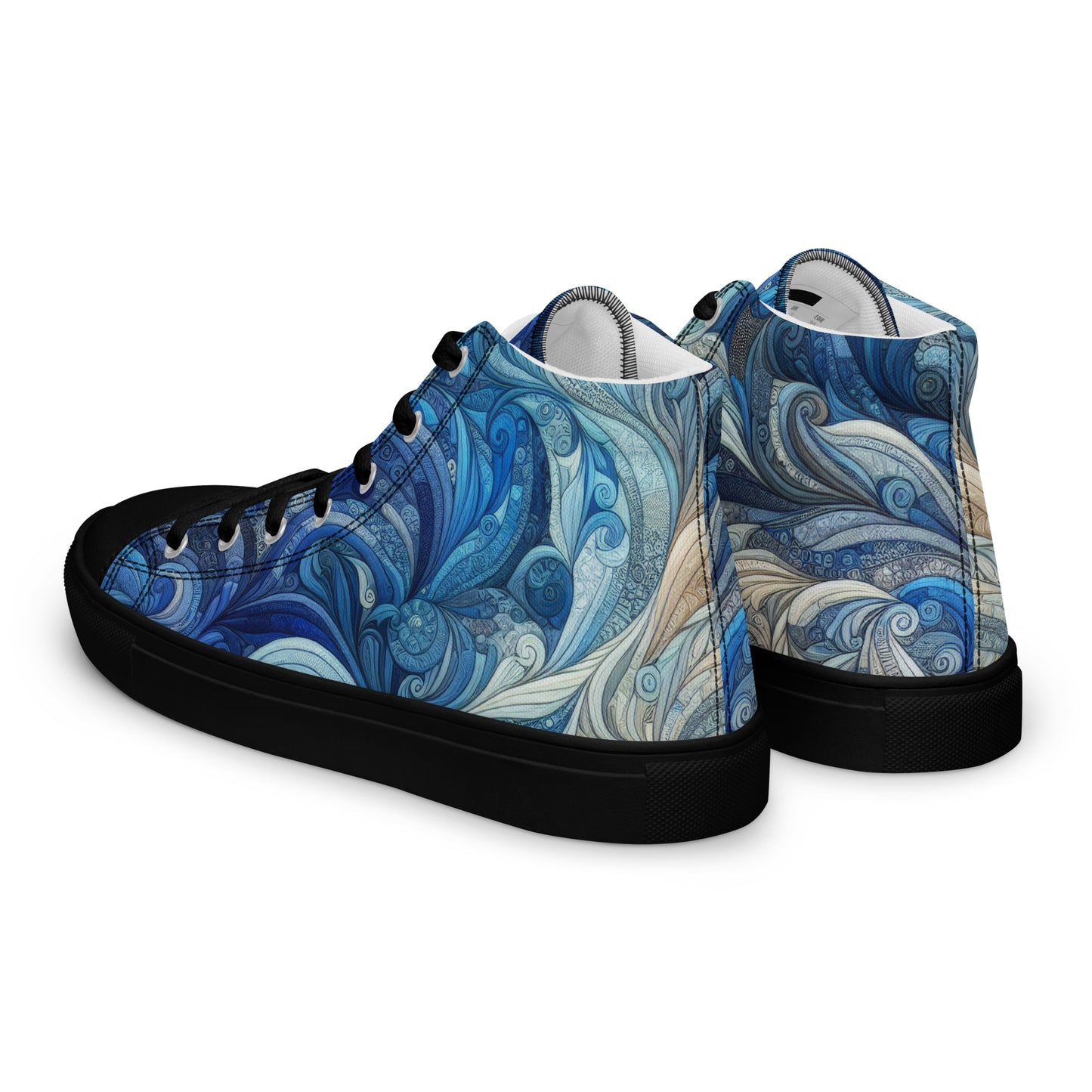 Blue Wave Women’s high top canvas shoes