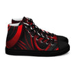 Red and Black Women’s high top canvas shoes