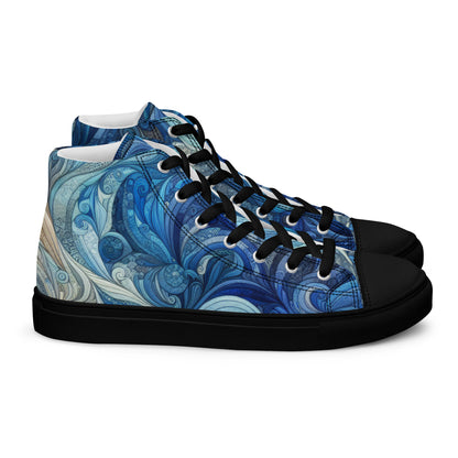 Blue Wave Women’s high top canvas shoes