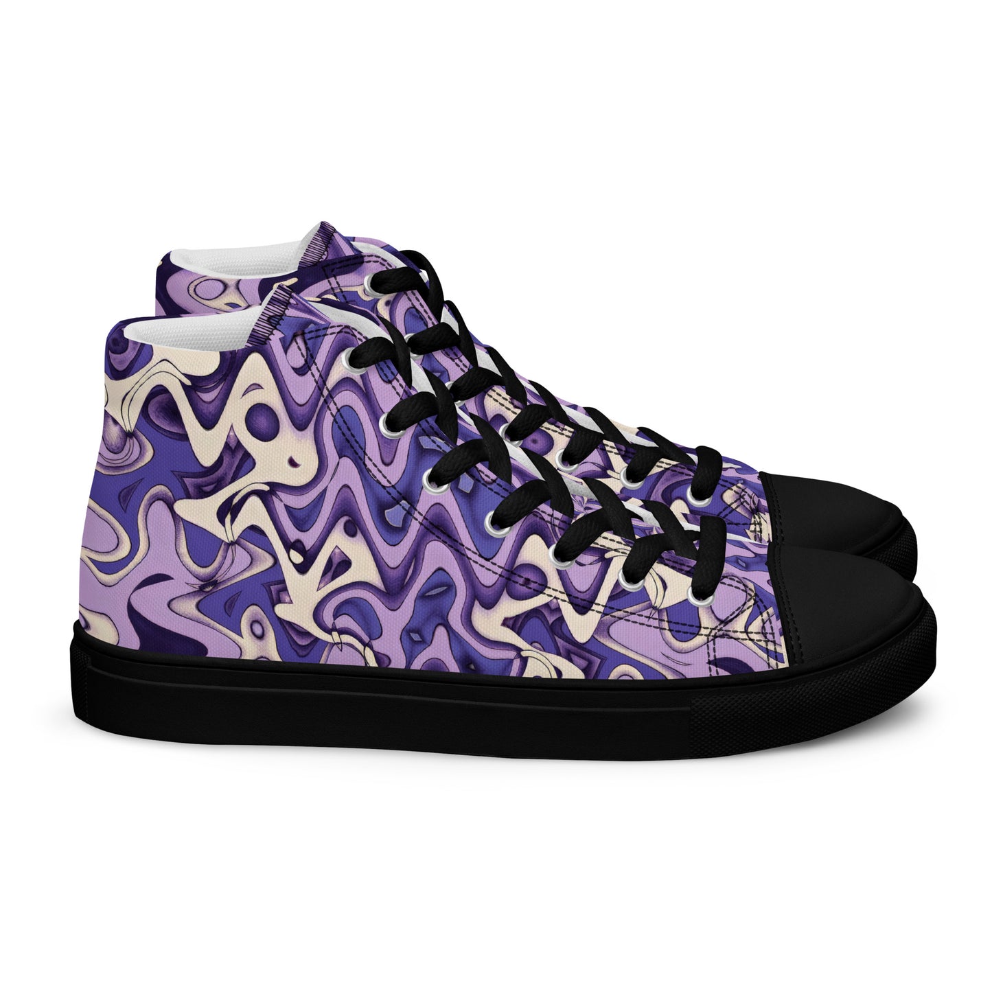 Lavender Wave Women’s high top canvas shoes