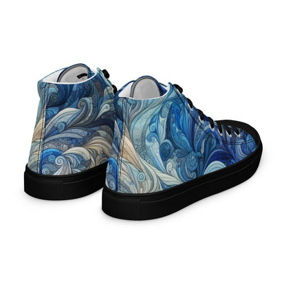 Blue Wave Women’s high top canvas shoes