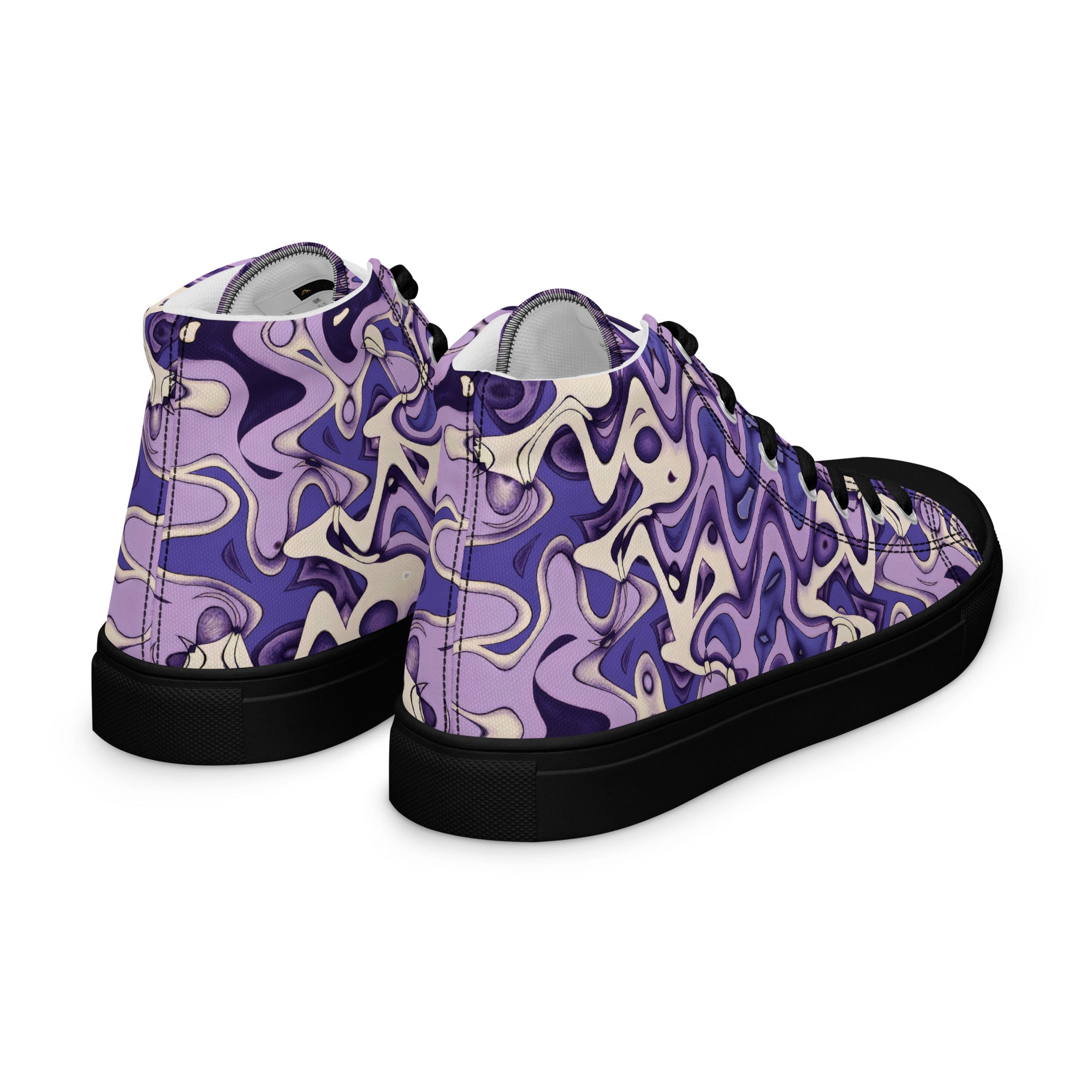 Lavender Wave Women’s high top canvas shoes