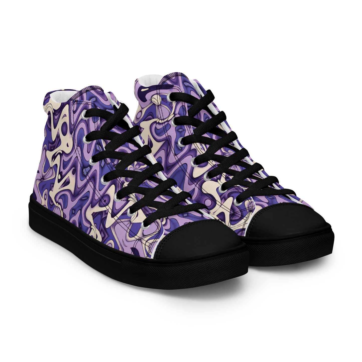 Lavender Wave Women’s high top canvas shoes