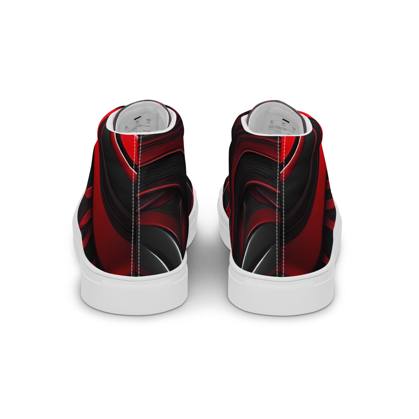 Red and Black Women’s high top canvas shoes